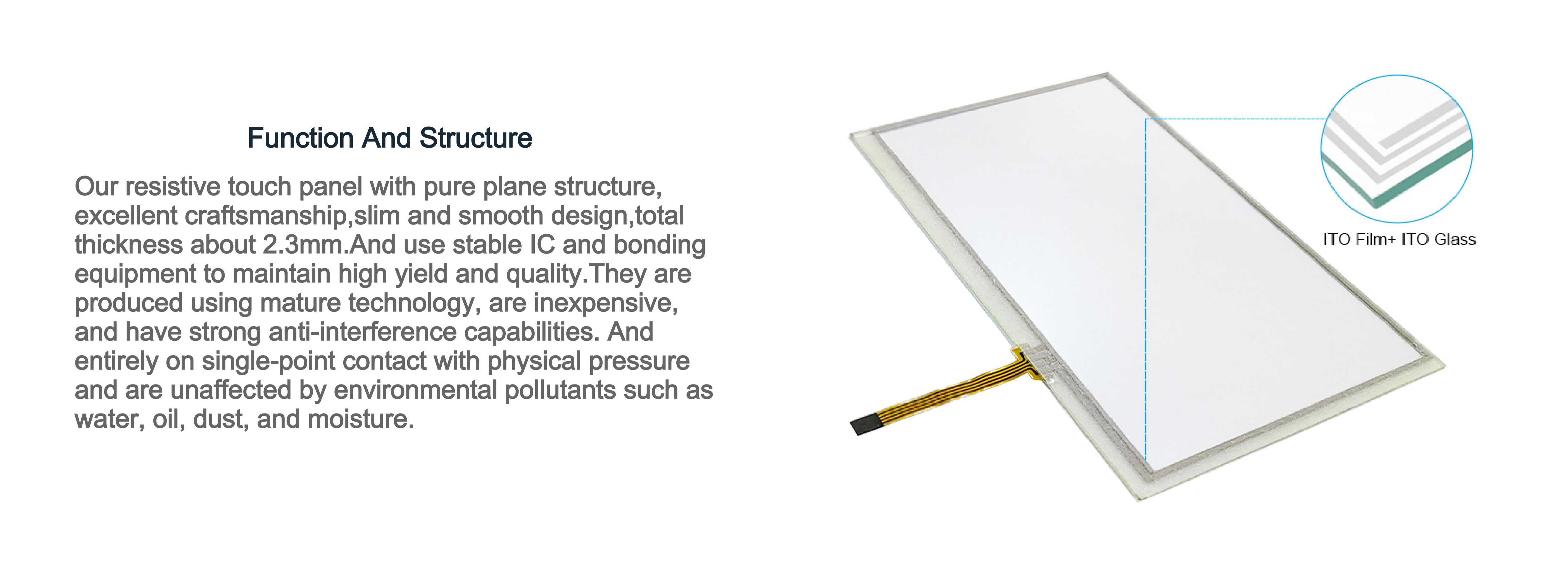 Resistive Touch Screen 2.7 to 10.1 Inches(4 Wire)